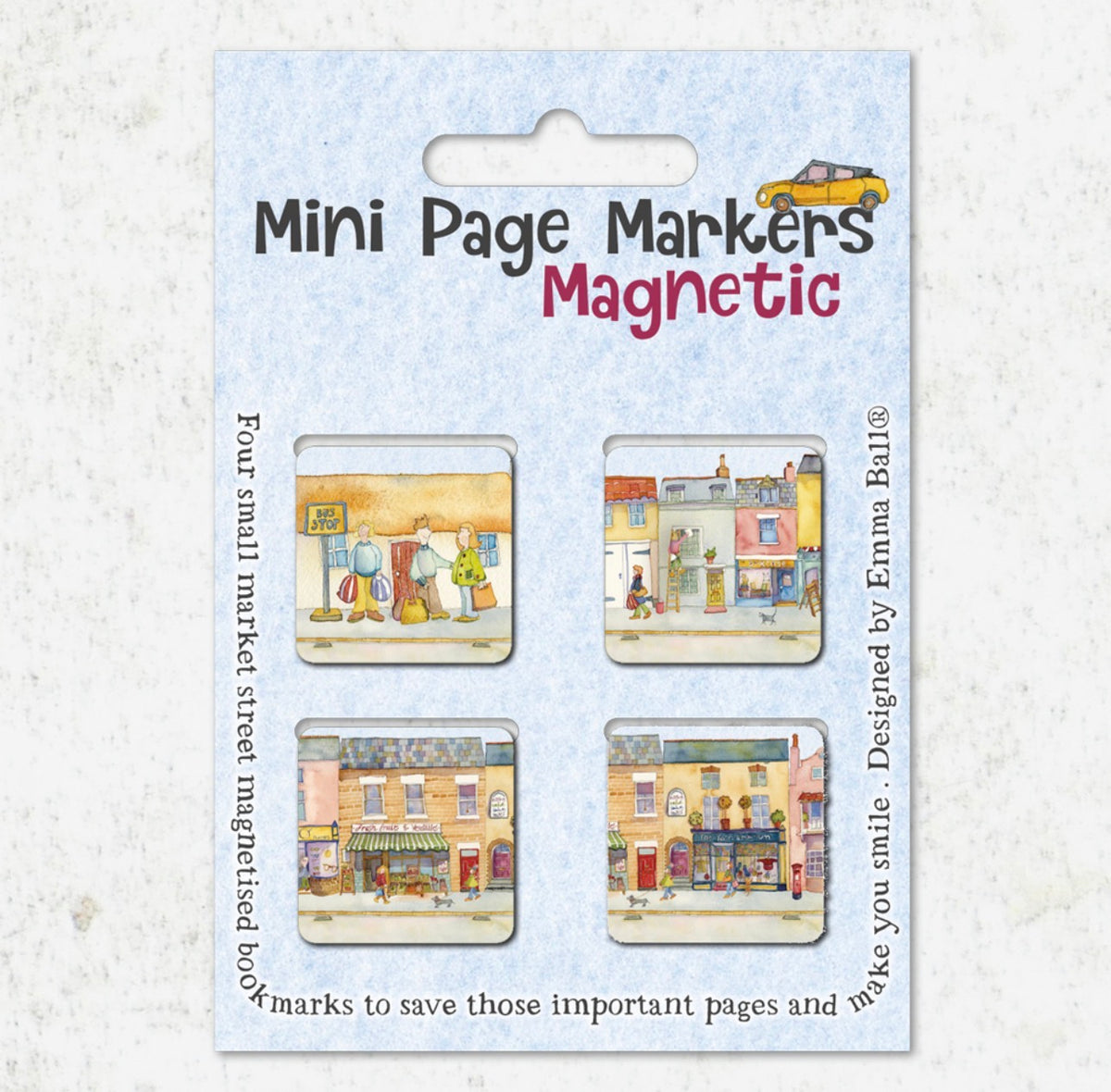 Mini bokmerker - Market street